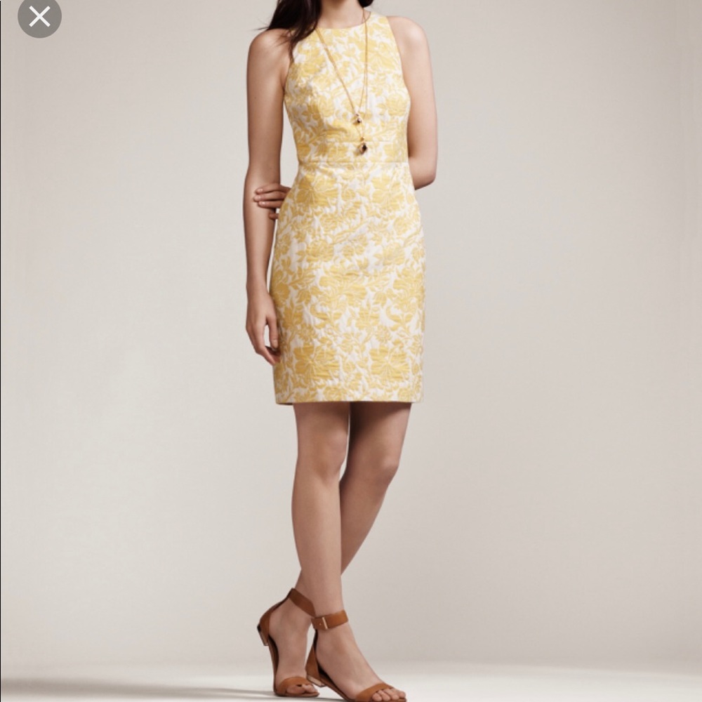 Ann Taylor Floral Jacquard Sheath Dress